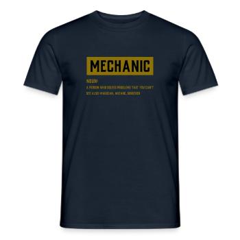 Mechanic’s tee shirt - Men's T-Shirt - navy - Front - AI Model Male 178 light (178cm)