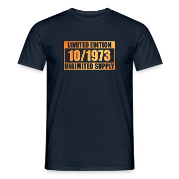 50th Birthday Limited Edition - ꝏ Supply 10/1973 - Men's T-Shirt - navy - Front - AI Model Male 178 light (178cm)