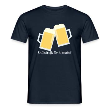 Skålstrejk för klimatet (weiße Schrift) - Männer T-Shirt - Navy - Vorne - AI Model Male 178 light (178cm)