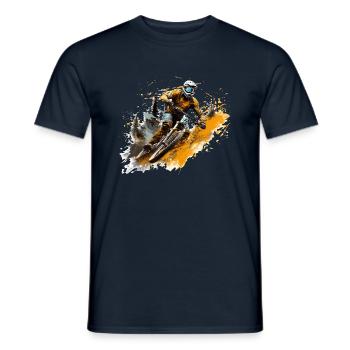 VTT Biker Design Freestyle VTT - T-shirt homme - marine - Devant - AI Model Male 178 light (178cm)