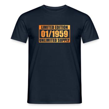 Édition Limitée 65ème Anniversaire - ꝏ Fourniture 01/1959 - T-shirt homme - marine - Devant - AI Model Male 178 light (178cm)