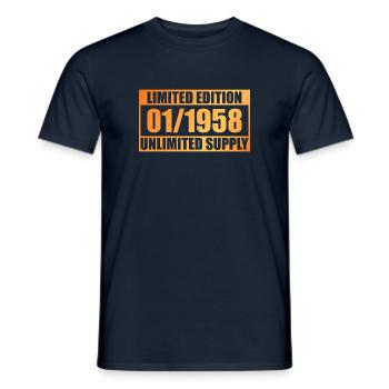 Édition Limitée 66ème Anniversaire - ꝏ Fourniture 01/1958 - T-shirt homme - marine - Devant - AI Model Male 178 light (178cm)