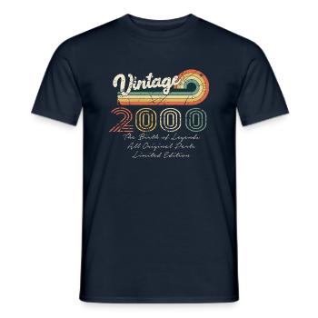 Awesome Since 2000 Anniversary 2000 Vintage 200 - Men's T-Shirt - navy - Front - AI Model Male 178 light (178cm)