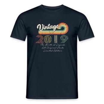 Awesome since 2019 birthday 2019 vintage 201 - Men's T-Shirt - navy - Front - AI Model Male 178 light (178cm)