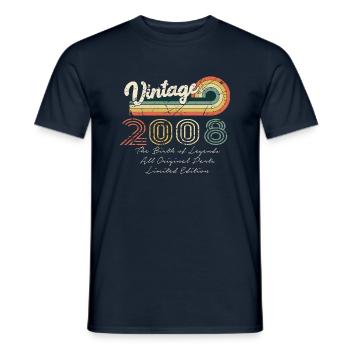 Awesome Since 2008 Anniversary 2008 Vintage 200 - Men's T-Shirt - navy - Front - AI Model Male 178 light (178cm)