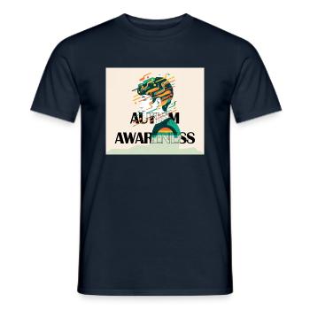 Sensibilisation à l’autisme. - T-shirt homme - marine - Devant - AI Model Male 178 light (178cm)