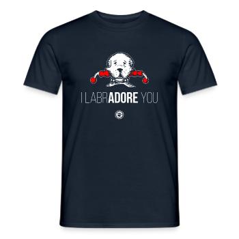 Je t’adore LabrADORE - T-shirt homme - marine - Devant - AI Model Male 178 light (178cm)