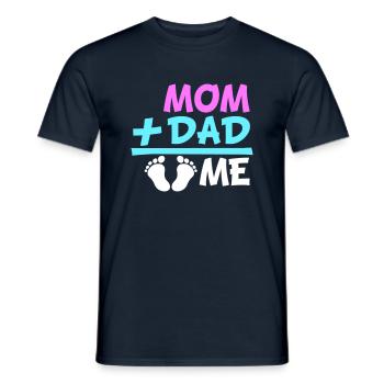 Mom Plus Dad Me Pregnant Belly Pregnancy - Men's T-Shirt - navy - Front - AI Model Male 178 light (178cm)
