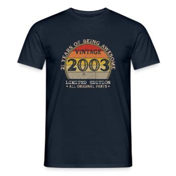 Né en 2003 - Vintage 2003 Anniversaire Rétro - T-shirt homme - marine - Devant - AI Model Male 178 light (178cm)