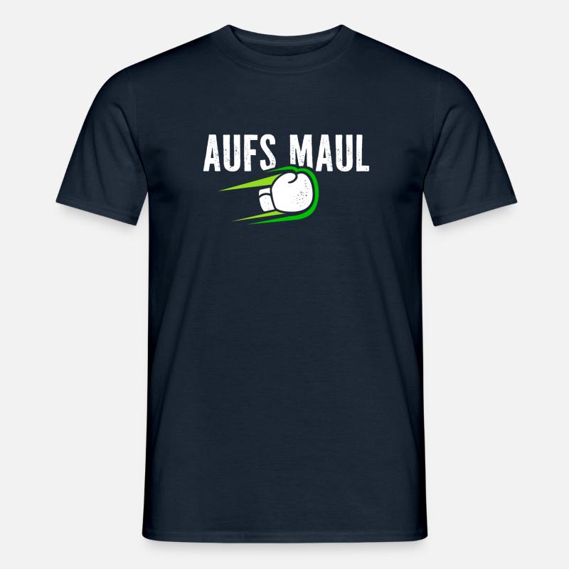 Aufs Maul - Dynamisches Boxhandschuh Design - Männer T-Shirt - Navy