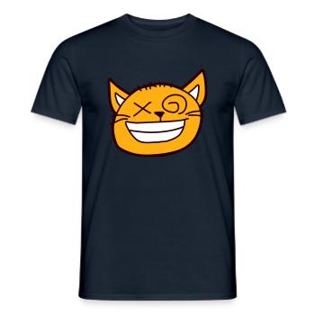Fou Chat Plisse les yeux Drôle Folle Grimace - T-shirt homme - marine - Devant - AI Model Male 178 light (178cm)