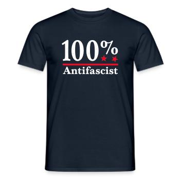 Antifaschist Antifa Gegen Rassismus Menschlichkeit - Männer T-Shirt - Navy - Vorne - AI Model Male 178 light (178cm)