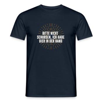 S’il vous plaît, ne poussez pas, j’ai de la bière à la main - T-shirt homme - marine - Devant - AI Model Male 178 light (178cm)