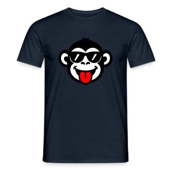 Affe Zunge Lustig - Männer T-Shirt - Navy - Vorne - AI Model Male 178 light (178cm)