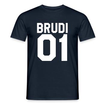 Brudi 01 Geschwister Beste Freunde Partnerlook - Männer T-Shirt - Navy - Vorne - AI Model Male 178 light (178cm)