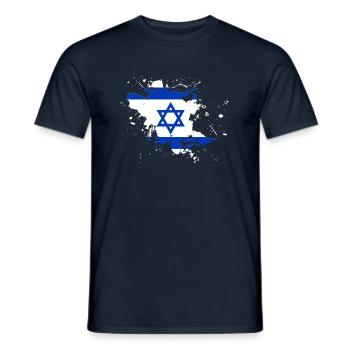 Israel flag as a splash of color - Men's T-Shirt - navy - Front - AI Model Male 178 light (178cm)