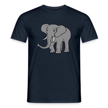 Grand éléphant gris - T-shirt homme - marine - Devant - AI Model Male 178 light (178cm)