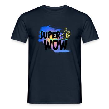Super Wow - Men's T-Shirt - navy - Front - AI Model Male 178 light (178cm)