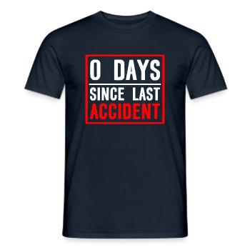 0 jours depuis le dernier accident 2 - T-shirt homme - marine - Devant - AI Model Male 178 light (178cm)