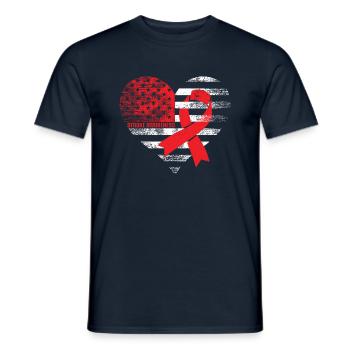 American Heart Ribbon - Männer T-Shirt - Navy - Vorne - AI Model Male 178 light (178cm)