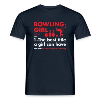 Sport Girl Definition Bowling - Männer T-Shirt - Navy - Vorne - AI Model Male 178 light (178cm)