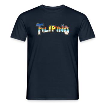 Plage philippine de guapo avec coucher de soleil, jaune - T-shirt homme - marine - Devant - AI Model Male 178 light (178cm)