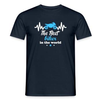 The best biker in the world - Men's T-Shirt - navy - Front - AI Model Male 178 light (178cm)