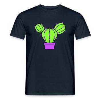 Small Cactus Spines Desert Cacti Flower Pot - Men's T-Shirt - navy - Front - AI Model Male 178 light (178cm)