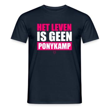 Het leven is geen Ponykamp – funny saying - Men's T-Shirt - navy - Front - AI Model Male 178 light (178cm)