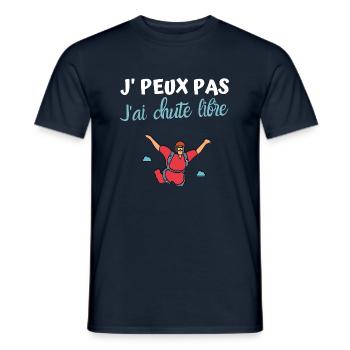 Je peux pas j'ai chute libre skydiving humour - T-shirt homme - marine - Devant - AI Model Male 178 light (178cm)