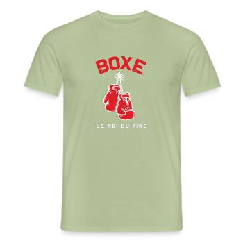 Boxe le roi du ring humour - T-shirt homme - vert sauge - Devant - AI Model Male 178 light (178cm)