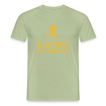 Je déteste courir humour footing running drôle - T-shirt homme - vert sauge - Devant - AI Model Male 178 light (178cm)