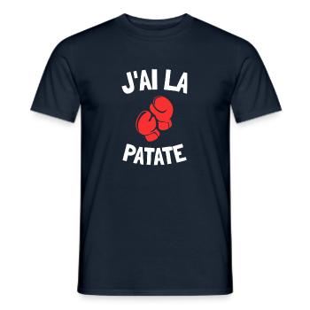 J'ai la patate humour boxe anniversaire sport - T-shirt homme - marine - Devant - AI Model Male 178 light (178cm)
