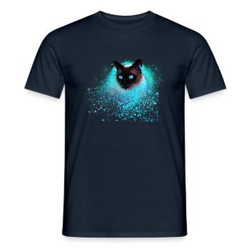siam katze,bunt,graffit,i malerei kunst,katze,grün - Männer T-Shirt - Navy - Vorne - AI Model Male 178 light (178cm)
