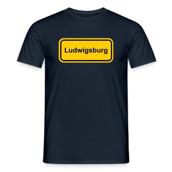 Ortsschild Ludwigsburg Ort Schild Ortstafel - Männer T-Shirt - Navy - Vorne - AI Model Male 178 light (178cm)
