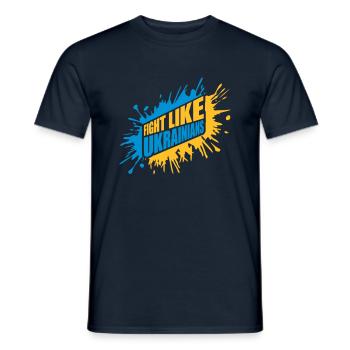 fight like ukrainians quote - Men's T-Shirt - navy - Front - AI Model Male 178 light (178cm)