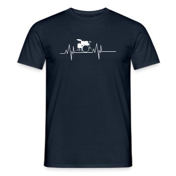 Drums Heartbeat - Men's T-Shirt - navy - Front - AI Model Male 178 light (178cm)