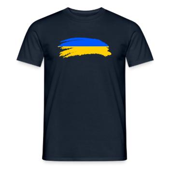 Ukraine Flagge Wappen - Männer T-Shirt - Navy - Vorne - AI Model Male 178 light (178cm)