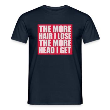 I get more head - Men's T-Shirt - navy - Front - AI Model Male 178 light (178cm)