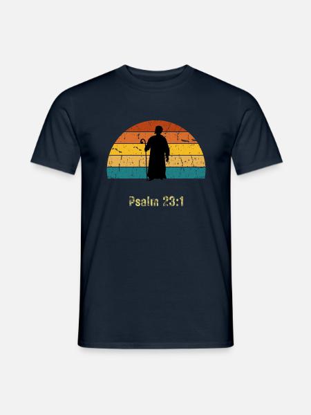 Psalm 23 Der Herr ist mein Hirte - Männer T-Shirt - Navy
