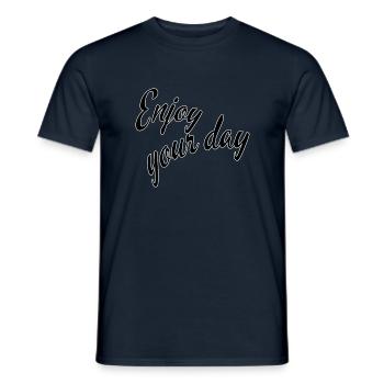 Enjoy your day - Männer T-Shirt - Navy - Vorne - AI Model Male 178 light (178cm)