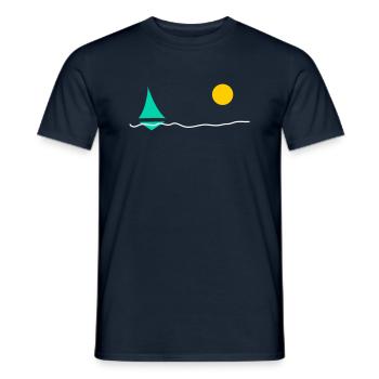 Mer et bateau - T-shirt homme - marine - Devant - AI Model Male 178 light (178cm)