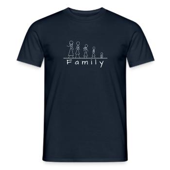 Stick figure family - Men's T-Shirt - navy - Front - AI Model Male 178 light (178cm)