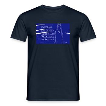 Haltung erfordert Kraft - Männer T-Shirt - Navy - Vorne - AI Model Male 178 light (178cm)