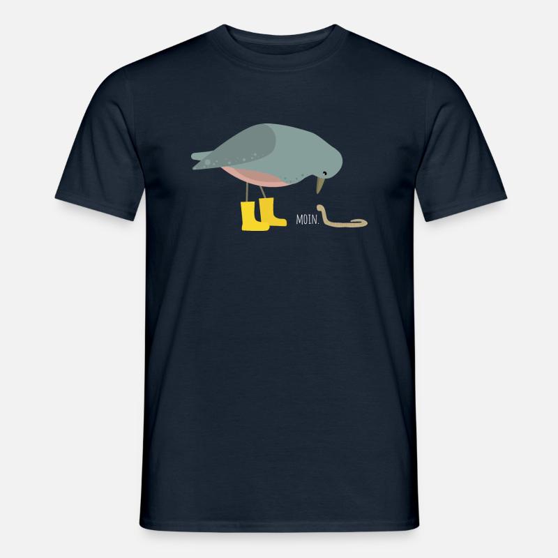 Taube mit Wurm - Männer T-Shirt - Navy