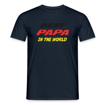 Best PAPA in the world - T-shirt homme - marine - Devant - AI Model Male 178 light (178cm)
