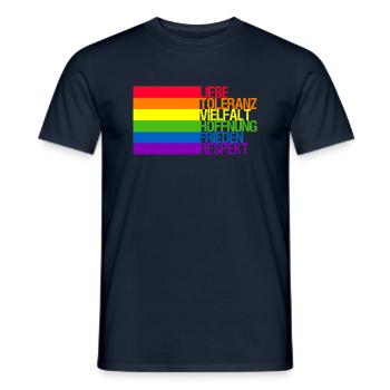 liebe toleranz - Männer T-Shirt - Navy - Vorne - AI Model Male 178 light (178cm)