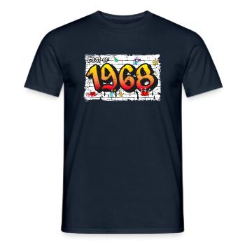 Urban Classic 1968 Graffiti – 57 Years of - Men's T-Shirt - navy - Front - AI Model Male 178 light (178cm)