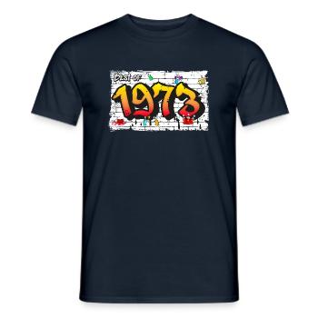 Classic Vibes 1973 Graffiti – 52 Years of Urban - Men's T-Shirt - navy - Front - AI Model Male 178 light (178cm)