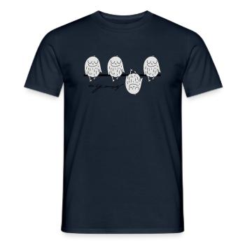 quatre oiseaux - T-shirt homme - marine - Devant - AI Model Male 178 light (178cm)